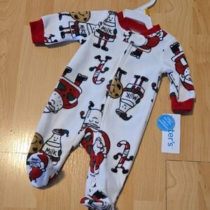 Carter's Red and White Holiday Footie, Newborn, Nwt